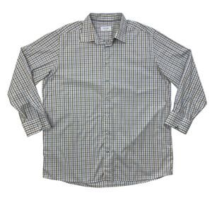Eton Dress Shirt Mens 18 Brown Blue Gingham Check Contemporary Business Dress